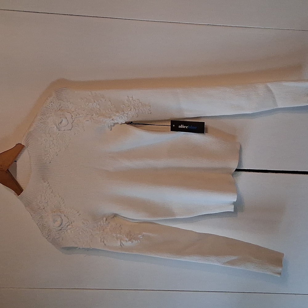 Alice Blue Ribbed Knit Sweater